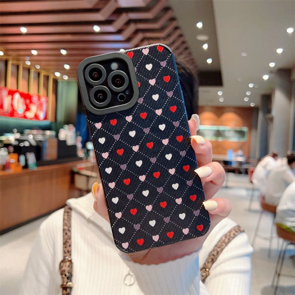 Ốp Điện Thoại Mềm Họa Tiết Trái Tim Nhiều Màu Sắc Cho iPhone 14 13 12 11 Pro Max 14 Plus 7 8 Plus X Xs Max XR