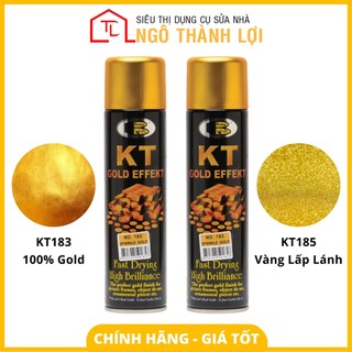 Sơn xịt xi mạ vàng 18k 24k Bosny KT màu vàng 100% gold 183/ màu vàng lấp lánh sparkle gold 185 - Sơn xịt hiệu ứng mạ vàn