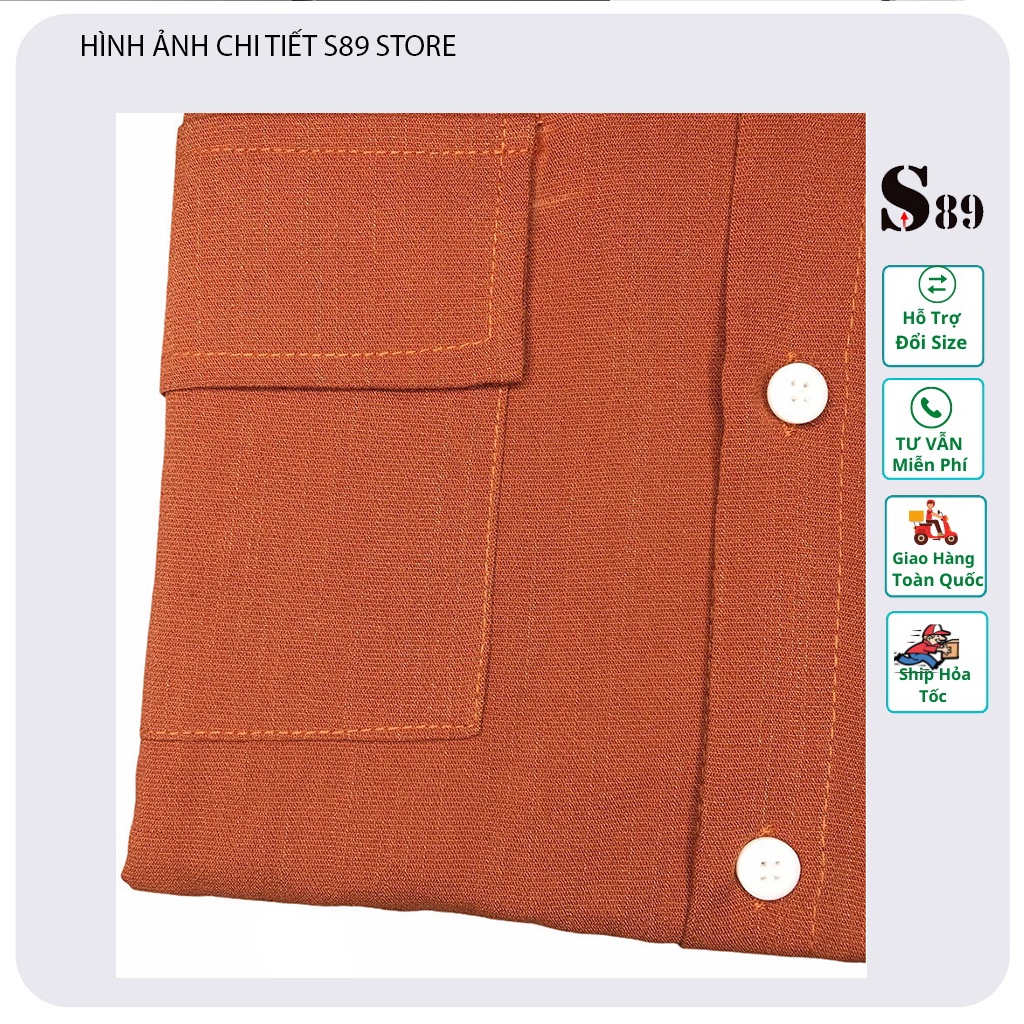 Áo sơ mi đũi nam dài tay form sllim fit Hàn Quốc vải dày dặn 3 màu đen , trắng , nâu