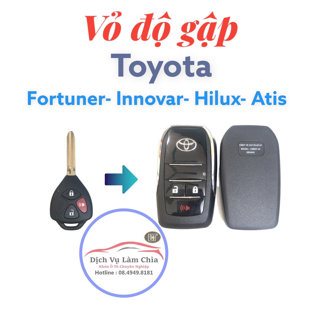 Vỏ độ gập Toyota dành cho xe Fortuner, Innovar , Hilux , Atis 1.8