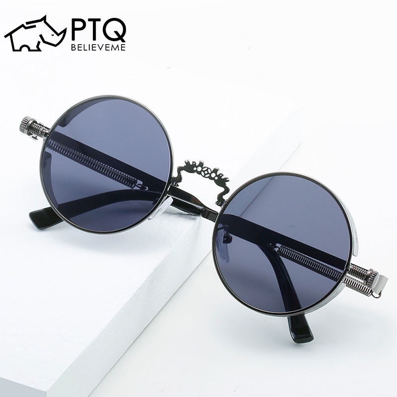 Kính Mát Gọng Tròn Kim Loại Phong Cách Steampunk Thời Trang 2022