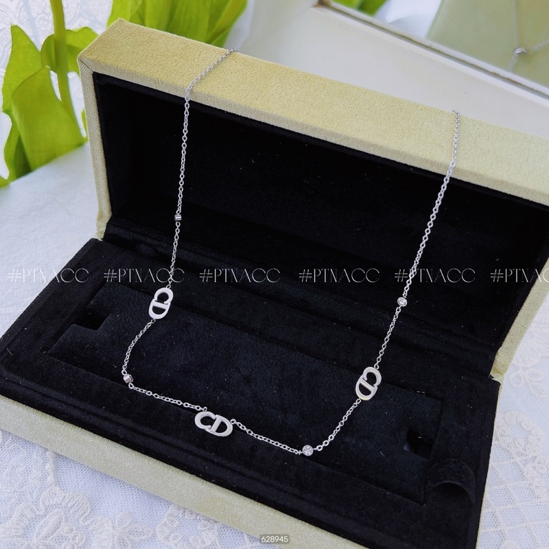 Dây chuyền, vòng cổ titan dây mảnh khắc chữ thương hiệu đơn giản không đen .PTNACC.