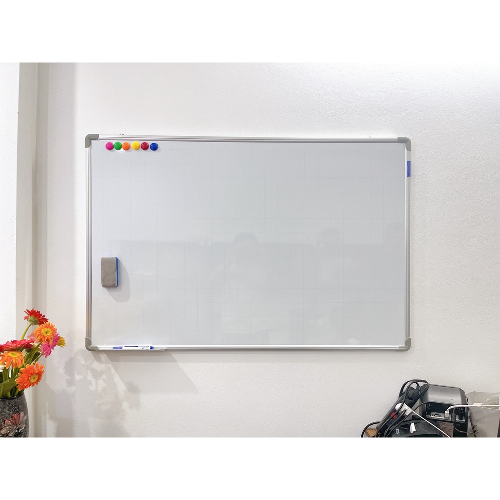 Bảng từ trắng viết bút lông dạ Hàn quốc  Tặng Bút lông dạ, bông lau, nam châm. BH 2 năm, Freeship HN