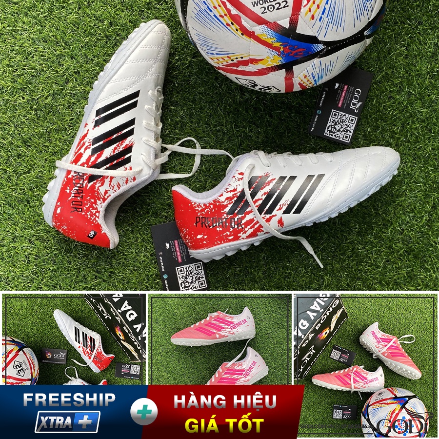 Giày đá bóng giá rẻ đã khâu FULL đế màu trắng đỏ nam nữ, trẻ em, kids. Giày đá banh size 36,37,38,39,40,41,42,43,44 Godi
