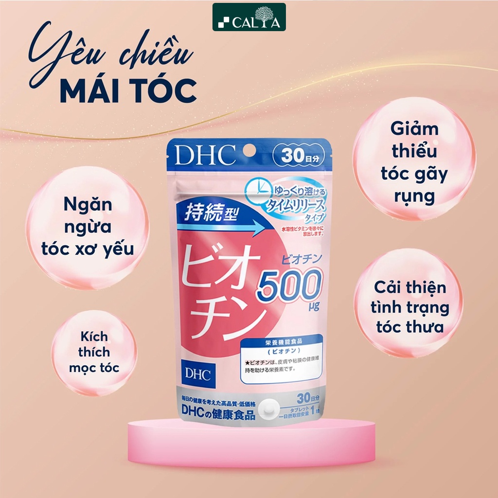 Viên Uống DHC Biotin Nhật Bản, Ngăn Rụng Tóc, Kích Thích Mọc Tóc, Móng Khỏe Mạnh - DHC Sustained Release Biotin 30 Ngày