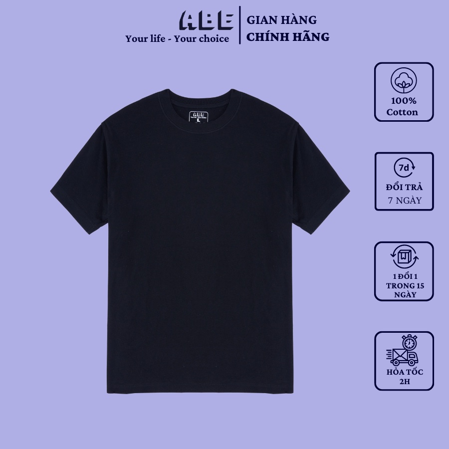 Áo phông trơn nhiều màu Basic T ABE Cotton 100% co giãn 2 chiều form rộng