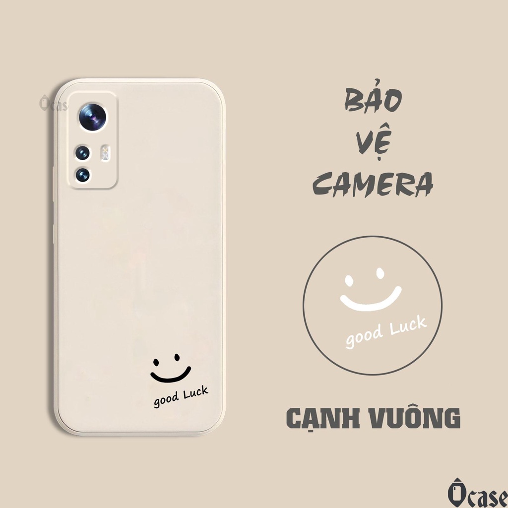 Ốp lưng Xiaomi 12 / 12X / 12 Pro in hình mặt cười may mắn cạnh viền vuông có bảo vệ camera