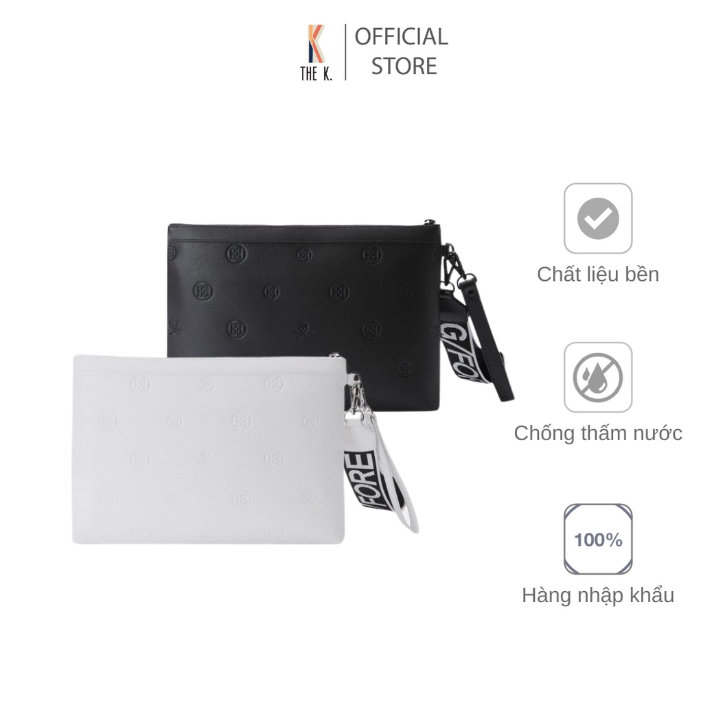 Túi Golf Cầm Tay G/FORE Trắng Đen Dập Chìm - Pouch Bag