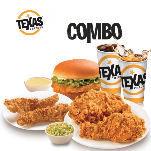 Texas Chicken Miền Nam hoặc Miền Bắc - Voucher Combo 230.000VNĐ (U)