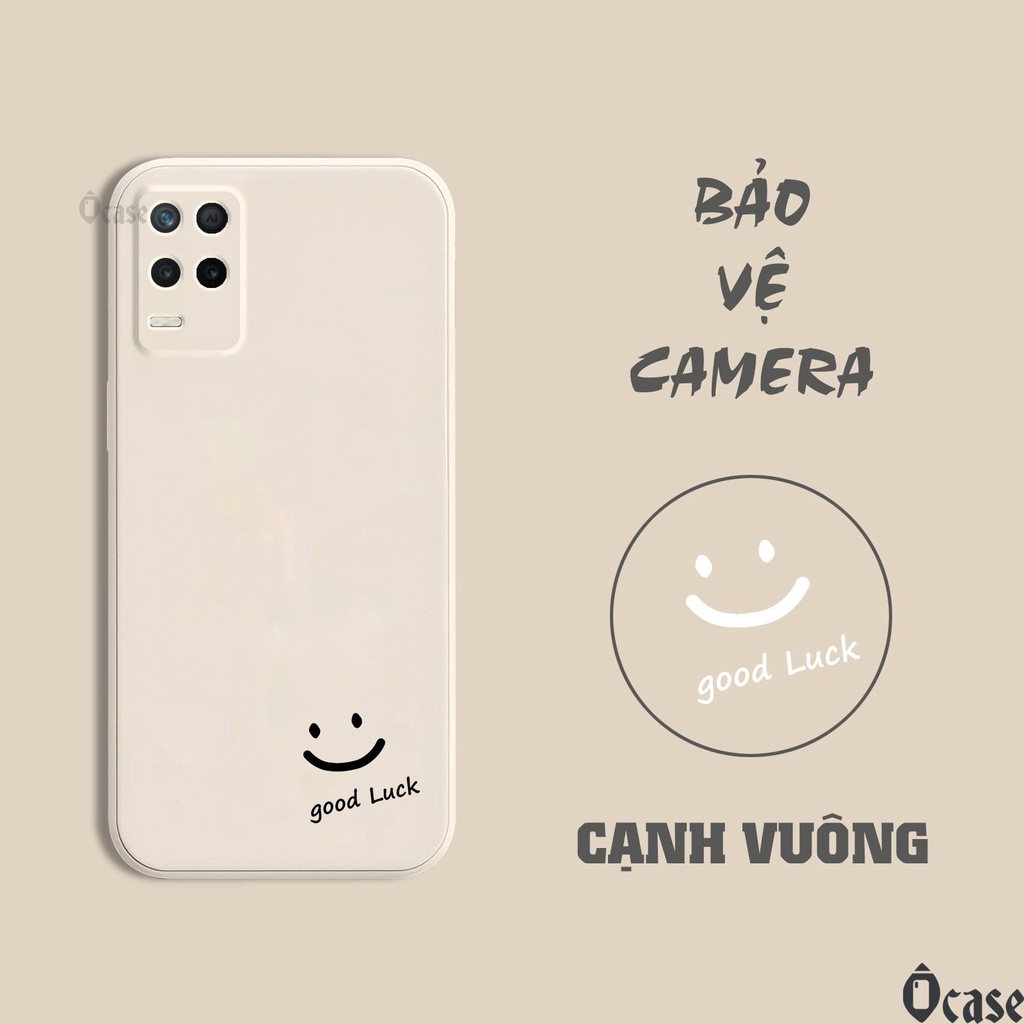 Ốp lưng Realme 8 5G/V13 5G/Q3i 5G/Q3 5G/Narzo 305G/8S/Oppo K9x in hình mặt cười may mắn cạnh viền vuông có bảo vệ camera