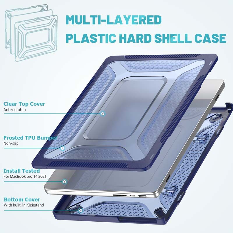 Ốp Máy Tính Bảng Cứng Hai Lớp Chống Sốc Cho MacBook Air 13.6 inch 2022 M2 / MacBook Pro 14 inch 2021 / MacBook Air 13 inch 2018 2020 / MacBook Pro 13 inch 2018 2020 2022