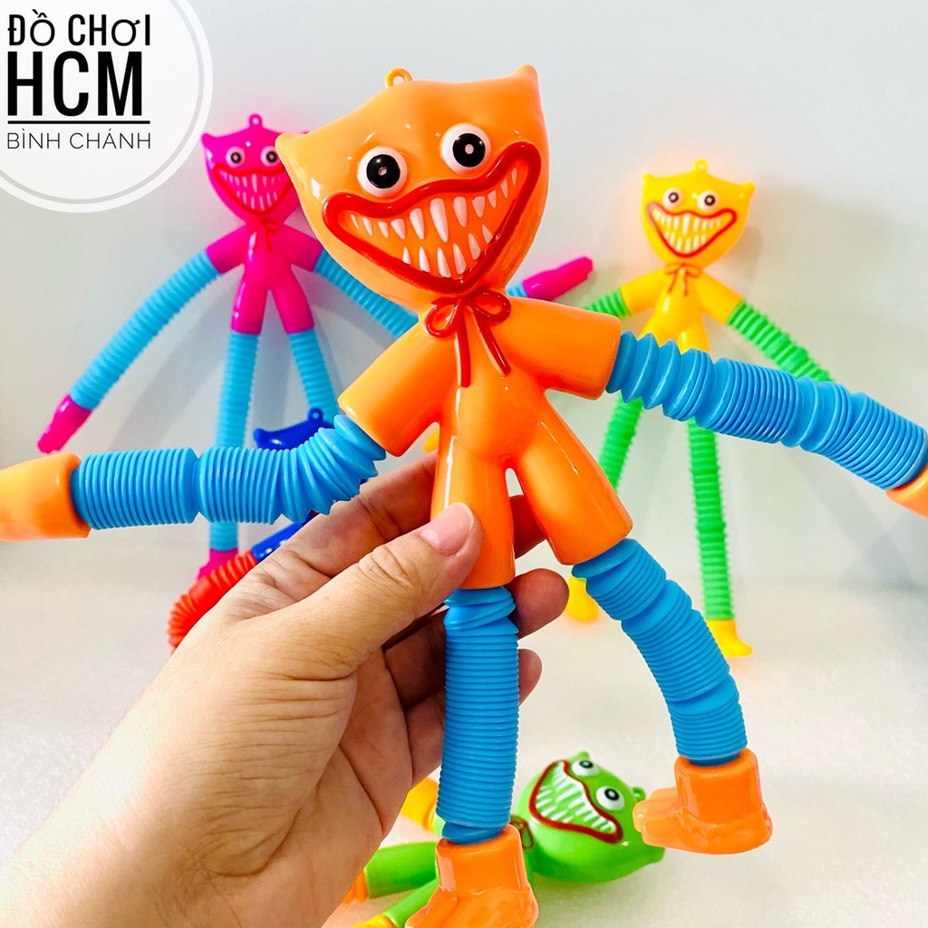 Đồ chơi trẻ em huggy wuggy ống lò xo kéo dãn biến hình mọi kiểu dáng, giãn giảm căng thẳng, xả stress
