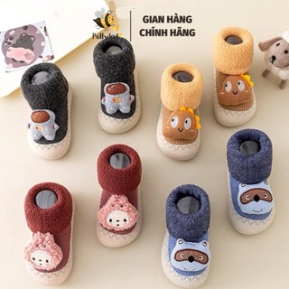Giày bún tập đi đế mềm cao cổ hình thú cho bé chống trượt từ 0-2 tuổi polly kid sp335