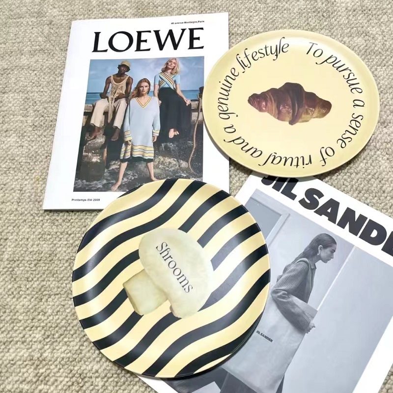 Đĩa Đựng Trái Cây / Salad / Tráng Miệng Bằng Sợi Tre Nhẹ Nhàng Đơn Giản Hiện Đại Sang