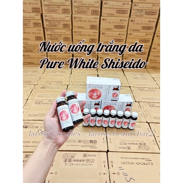 Nước uống trắng da Pure White Shiseido Collagen 10 chai x 50ml [mẫu mới nhất]