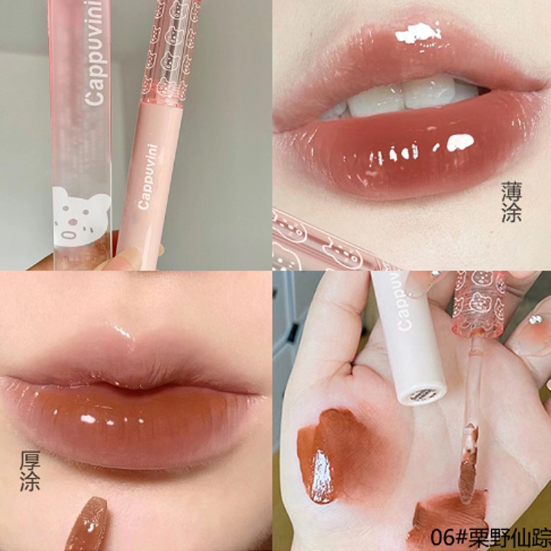 Son Bóng Cappuvini Dưỡng Ẩm Chống Thấm Nước Không Dính Màu Sắc Tươi Tắn Bong Son bóng