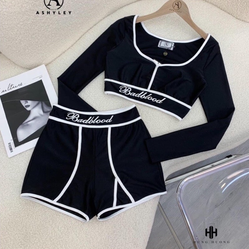 KHO SI BOHOME- Set bikini tày dài quần phối viền BADBIO