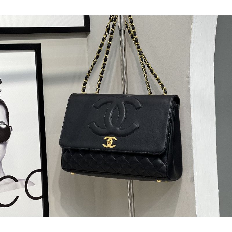 Túi xách nữ C.N FLAP da mịn sz32cm phụ kiện mạ vàng cổ fullbox