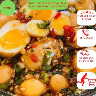Trứng Gà Ngâm Nước Tương-Trứng Gà Ngâm Chay Măn Dùng Được-Hộp 6 trứng