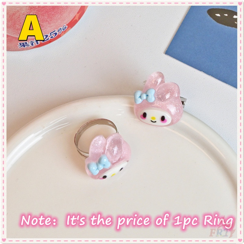 ☀ Cinnamoroll / Melody / Kuromi / Pochacco / Pom Pom Purin - Nhẫn Nhân Vật Hoạt Hình ☀ 1 Chiếc Nhẫn Hình Tròn Có Thể Điều Chỉnh Kích Thước Dành Cho Fan Ngọt Ngào