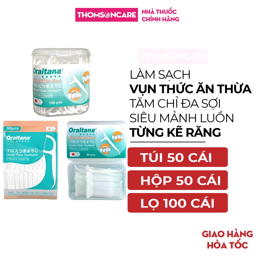 Tăm chỉ nha khoa Oraltana Tanaphar, chỉ đa sợi siêu mảnh chăm sóc răng miệng, làm sạch mảng bám, mùi hôi