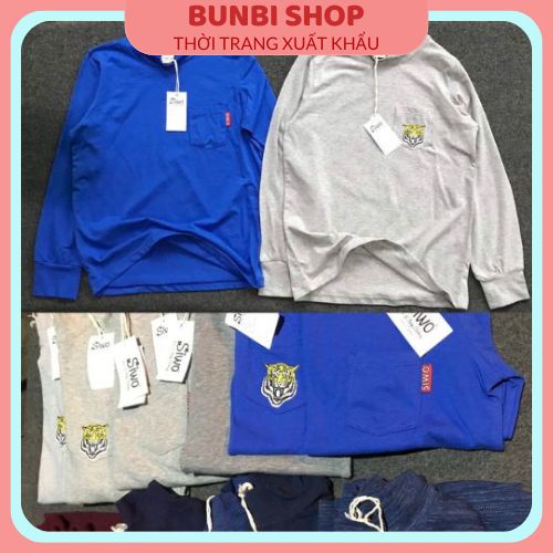 Áo giữ nhiệt bé trai Siwo đại,áo dài tay cổ 3 phân chất cotton từ vải dư của hãng