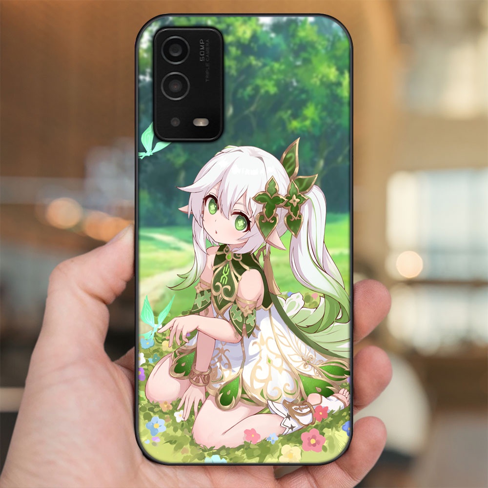 Ốp lưng Oppo A55 4G, A55 5G viền đen in hình Nahida Genshin Impact