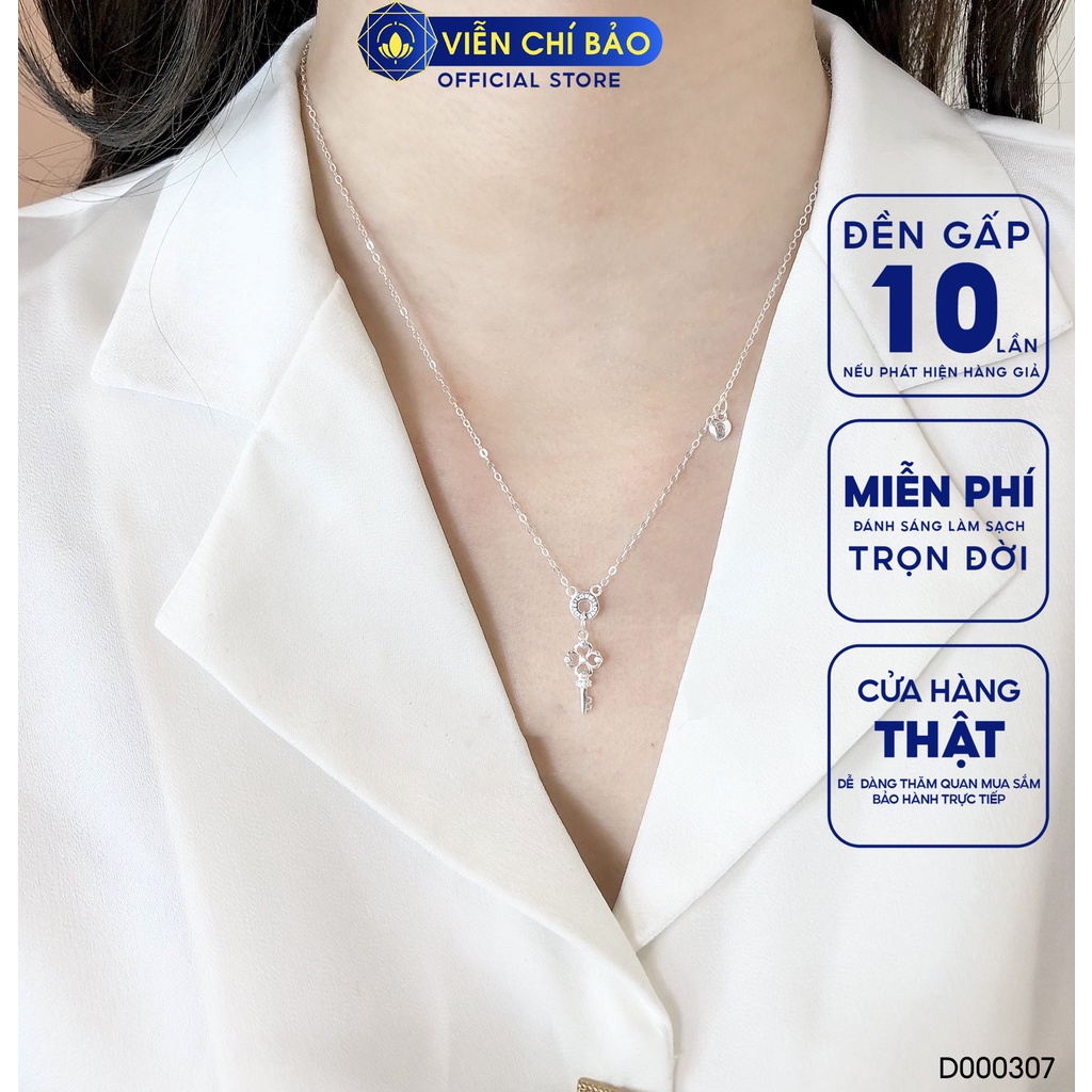 Dây chuyền chìa khóa tình yêu chất liệu bạc ý 925 thời trang phụ kiện trang sức Viễn Chí Bảo D000307
