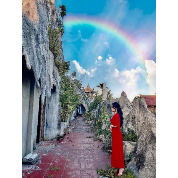 Set áo dài tay xoè đính hoa tự chụp ( ảnh mẫu mặc tự chụp )