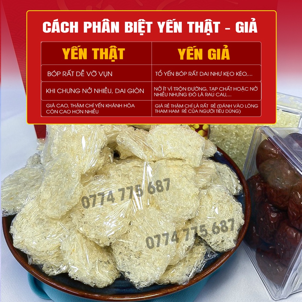 10 Yến Baby Tinh Chế Nguyên Chất Nha Trang Queen Nest Yến Vụn Sạch Lông Không Tẩy Trắng Cao Cấp