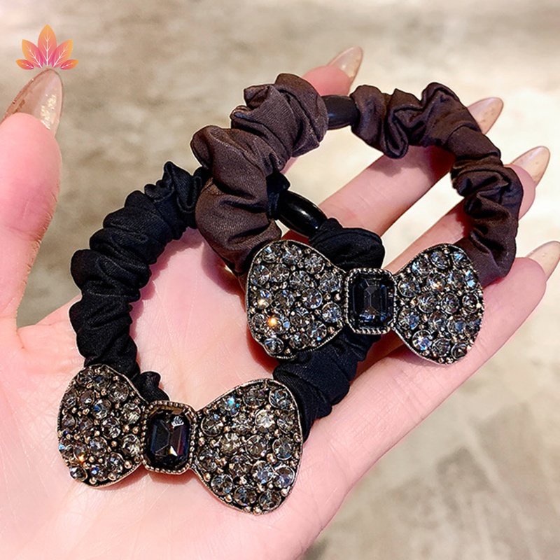 Dây Cột Tóc Co Giãn Đính Đá Pha Lê Lấp Lánh Thời Trang Cho Nữ JP5