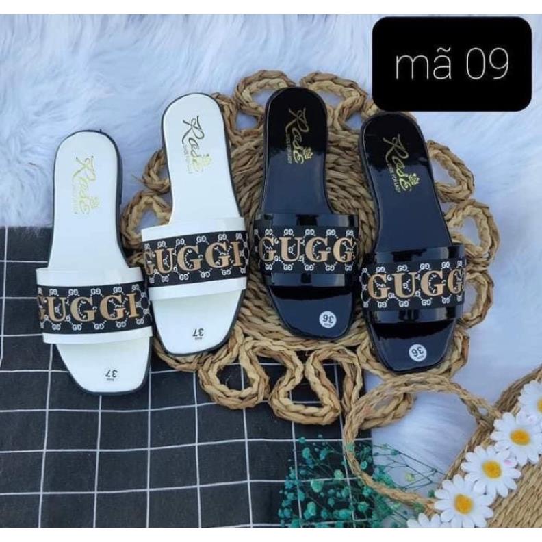 🇧🇫 Dép Lê Bệt Quai Ngang Nữ Gucci Mã09 (Trắng, Đen)