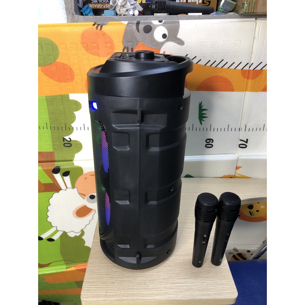 Loa Bluetooth Karaoke Mini ZQS 4239 2 Bass 10 Tặng 2 Micro Bass Căng Loa Vi Tính Loa Sách Tay