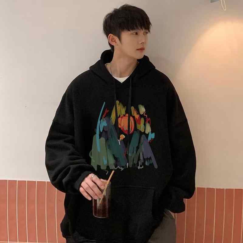 Áo Hoodie Dáng Rộng Thời Trang Mùa Thu Phong Cách Retro Cho Nam Giới Có Size M-5XL