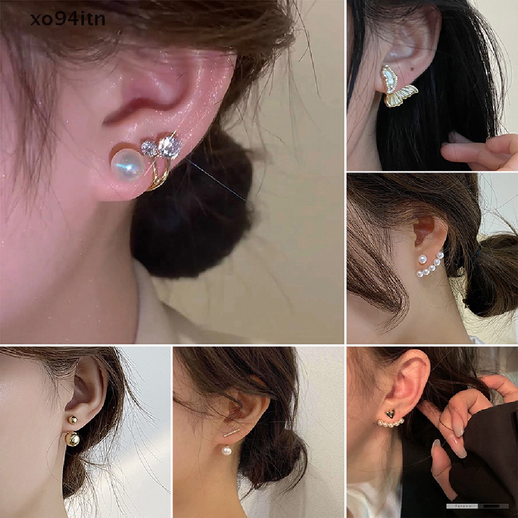 Khuyên Tai Đính Đá Và Ngọc Trai Phong Cách Hàn Quốc