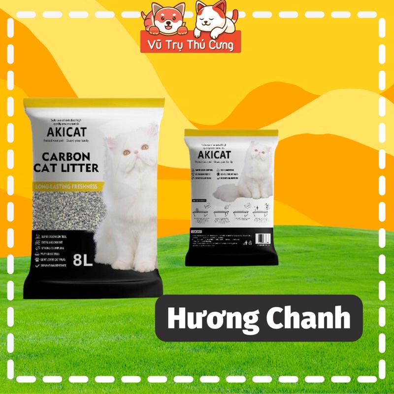 Cát vệ sinh cho Mèo than hoạt tính AKICAT 8L