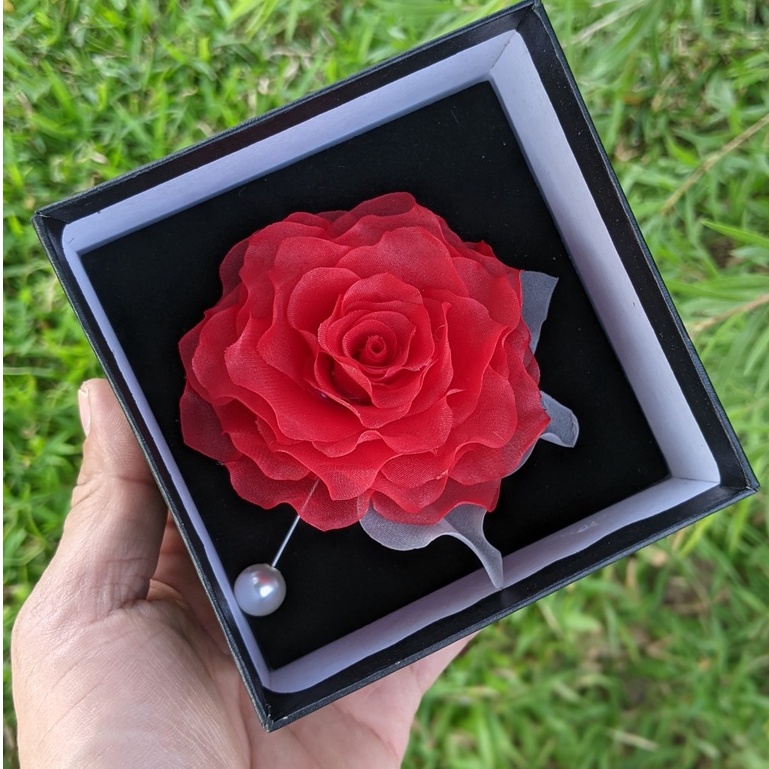 Hoa cài áo váy handmade vải voan cao cấp