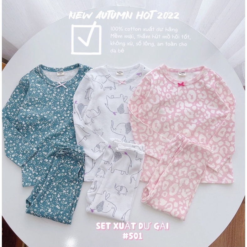 set 3 bộ dài tay bé trai bé gái , hoạ tiết nhiều màu , bộ mặc nhà mùa thu