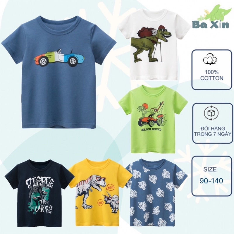 (10-35KG) BST XUÂN HÈ ÁO THUN COTTON NGẮN TAY XUẤT ÂU MỸ SIZE ĐẠI CHO BÉ TRAI GÁI TỪ 2 ĐẾN 8 TUỔI 04| 27KIDS