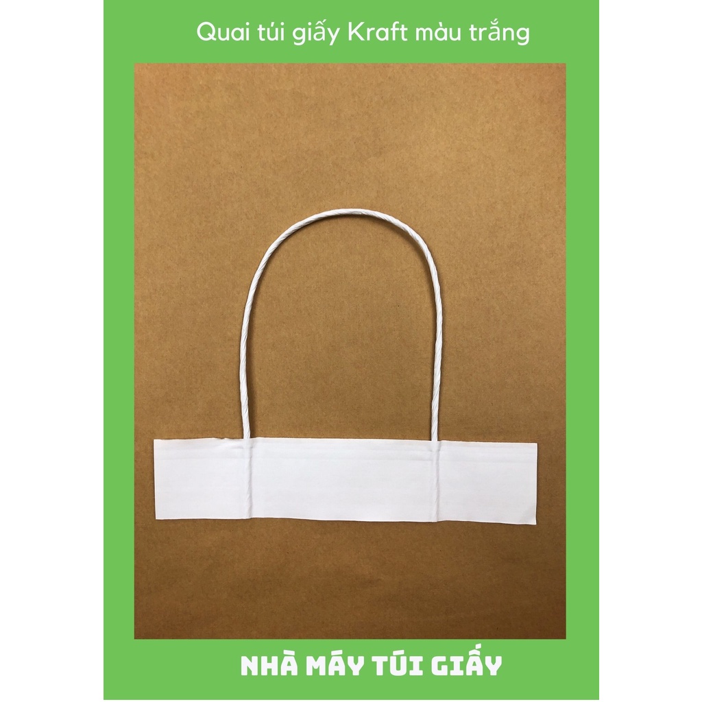 Quai túi giấy Kraft trắng