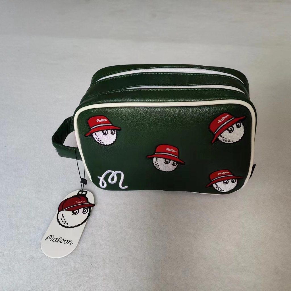 Túi Golf Da Cầm Tay Thêu Hình Khoá Kéo Kim Loại - Pouch Bag