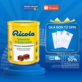 Kẹo ngậm ho thảo mộc ricola lemonmint - hộp kẹo ngậm hàng đức chính hãng