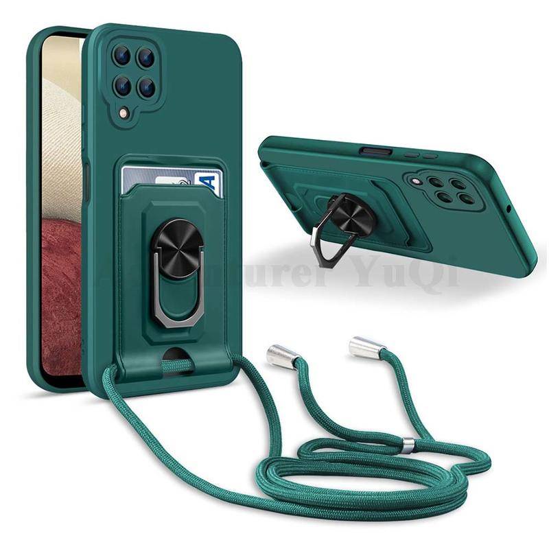 Ốp Điện Thoại Có Ngăn Đựng Thẻ Và Dây Đeo Tay Đa Năng Cho Galaxy Samsung A12 A22 A02 M02 A10s A20s A30s