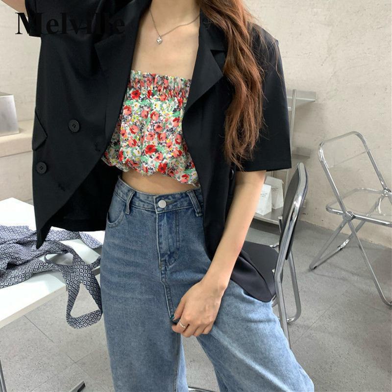 🌷🌷[HÀNG CÓ SẴN] Áo khoác blazer ngắn tay thời trang Hàn Quốc dễ phối đồ cho nữ | BigBuy360 - bigbuy360.vn