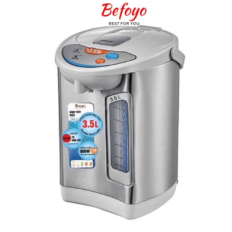 Bình thủy điện, phích điện tử RAIKA 3.5l, công suất 800W, 5 mức điều chỉnh nhiệt độ, bảo hành 12 tháng - Befoyo