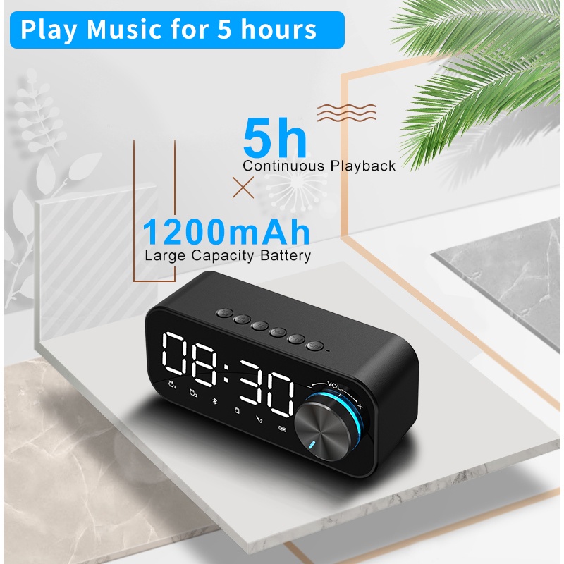 Loa Bluetooth Mini Clock Speaker Đèn led siêu trầm
