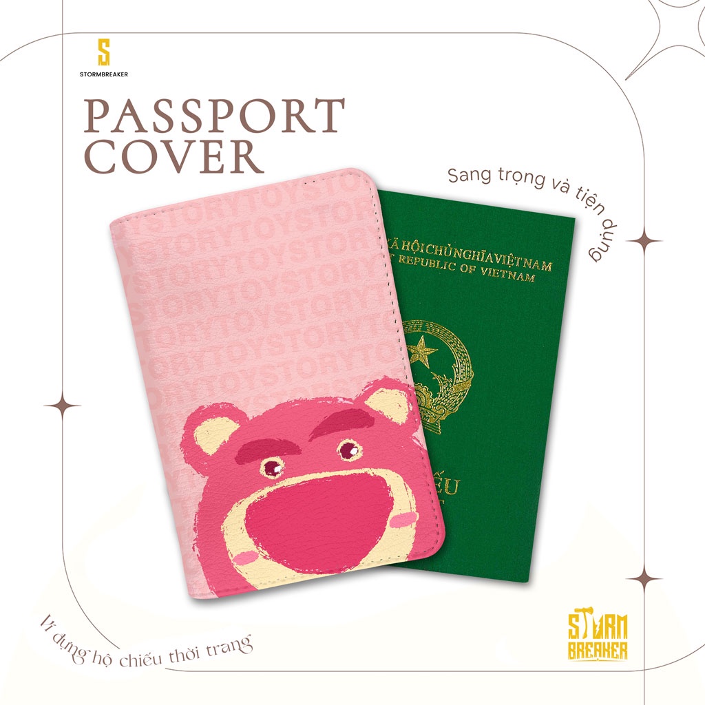 Bao Da Hộ Chiếu - Ví Đựng Passport Du Lịch ( in tên cá nhân ) Gấu Cute - Disney Tsum Tsum - Lotso - PPT198 STORMBREAKER