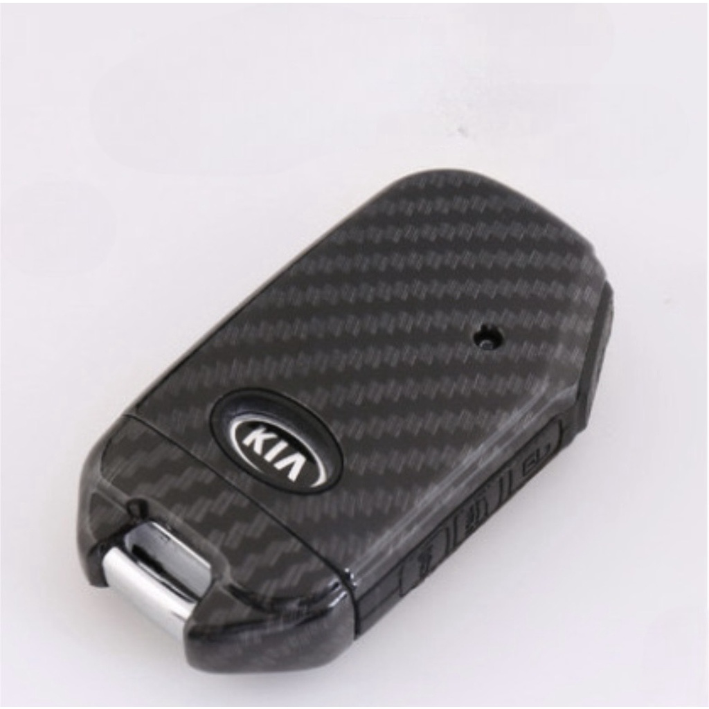Ốp Chìa Khóa carbon Xe Kia Cerato 2019 2020 2021 - chìa cạnh 4 Nút-Mộc Lan Phụ Kiện ô Tô