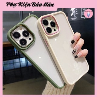 Ốp Lưng Cho Iphone - Ốp Lưng Trong Suốt Viền Nhiều Màu | Vành Kim Loại Bảo Vệ Camera