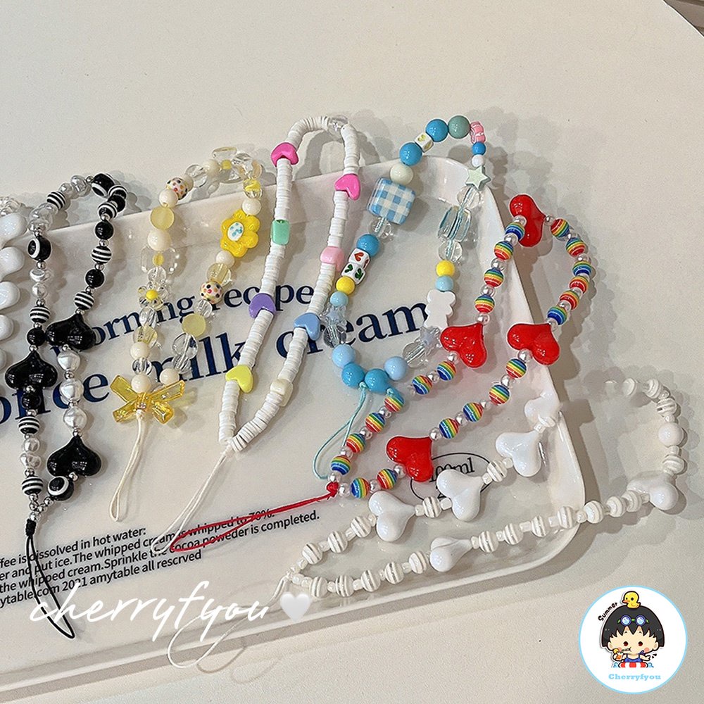 Ốp Điện Thoại Họa Tiết Trái Tim Hoạt Hình Màu Trơn Phối Dây Xích Đeo Tay Chống Rơi Cho IPhone